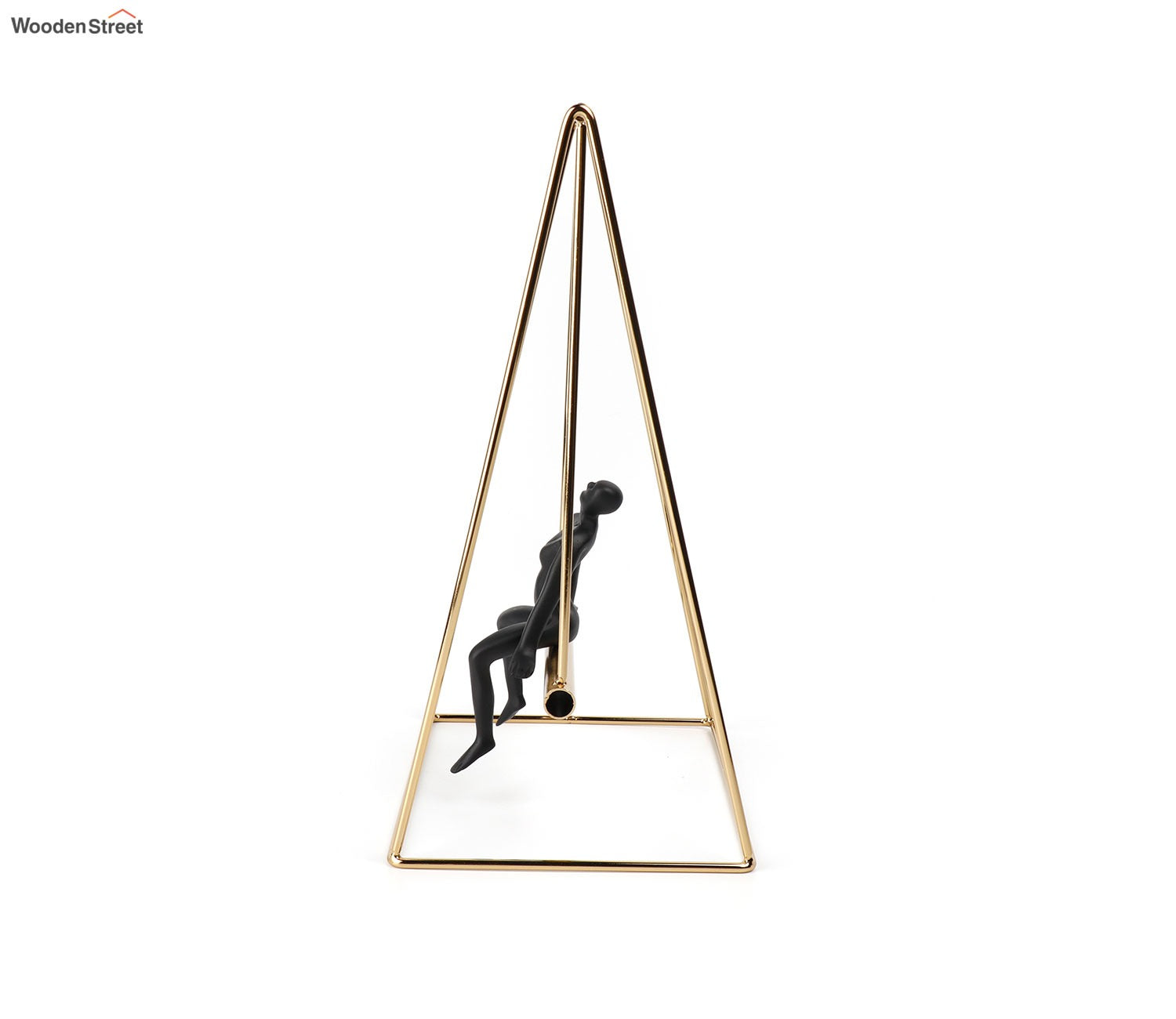 Human on a Golden Swing Figurine (S, Black)