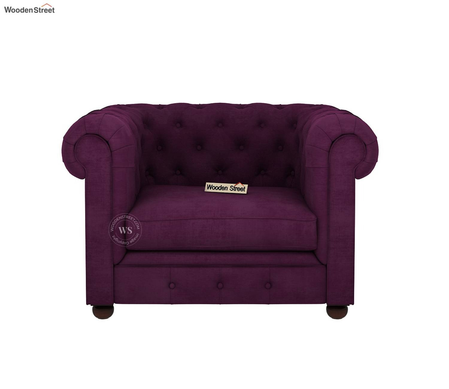 Henry 1 Seater Sofa (Velvet, Mulberry Pink)