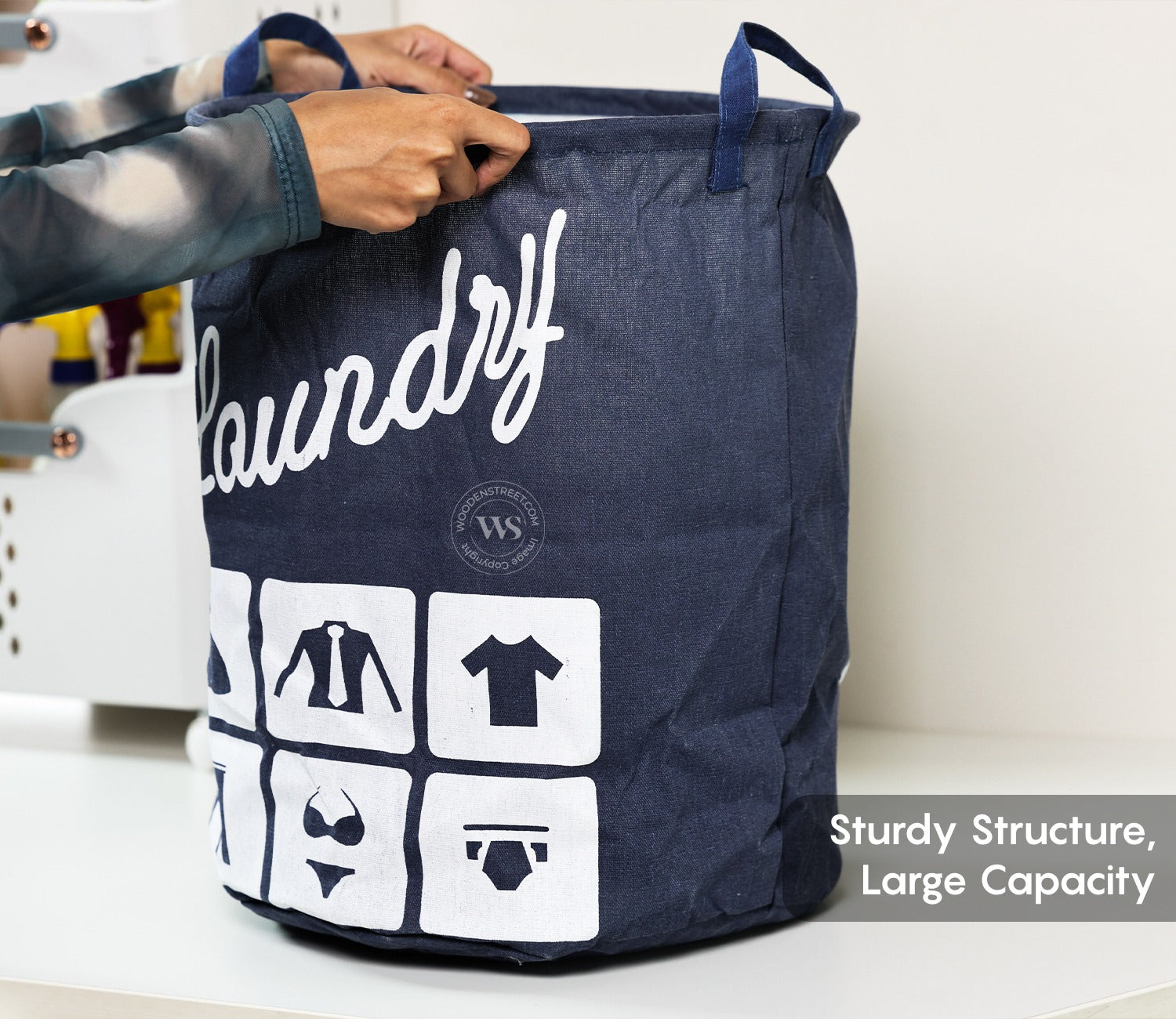 Aquanest Foldable Canvas Laundry Basket