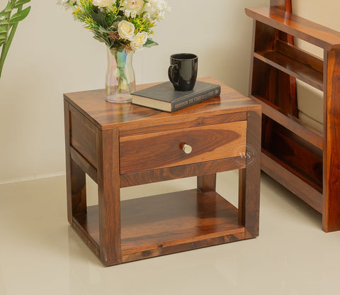 Walken Bedside Table (Teak Finish)