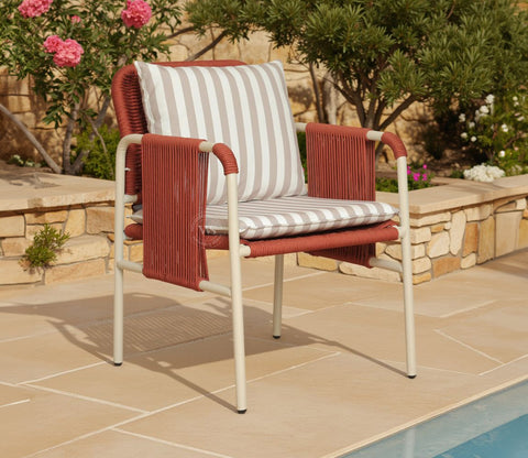 Corsica Rope Outdoor Garden Chairs (Brick Red)