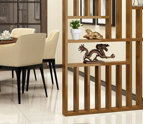 Wooden Brown Handcrafted Assembled Wooden Partition
