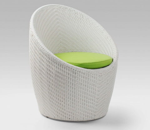 White Rattan And Wicker 2 Seater Set With Table And Green Cushions