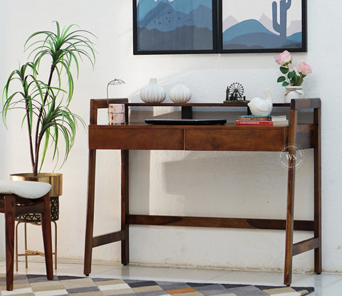 Aurelia Sheesham Wood Study Table (Honey Finish)