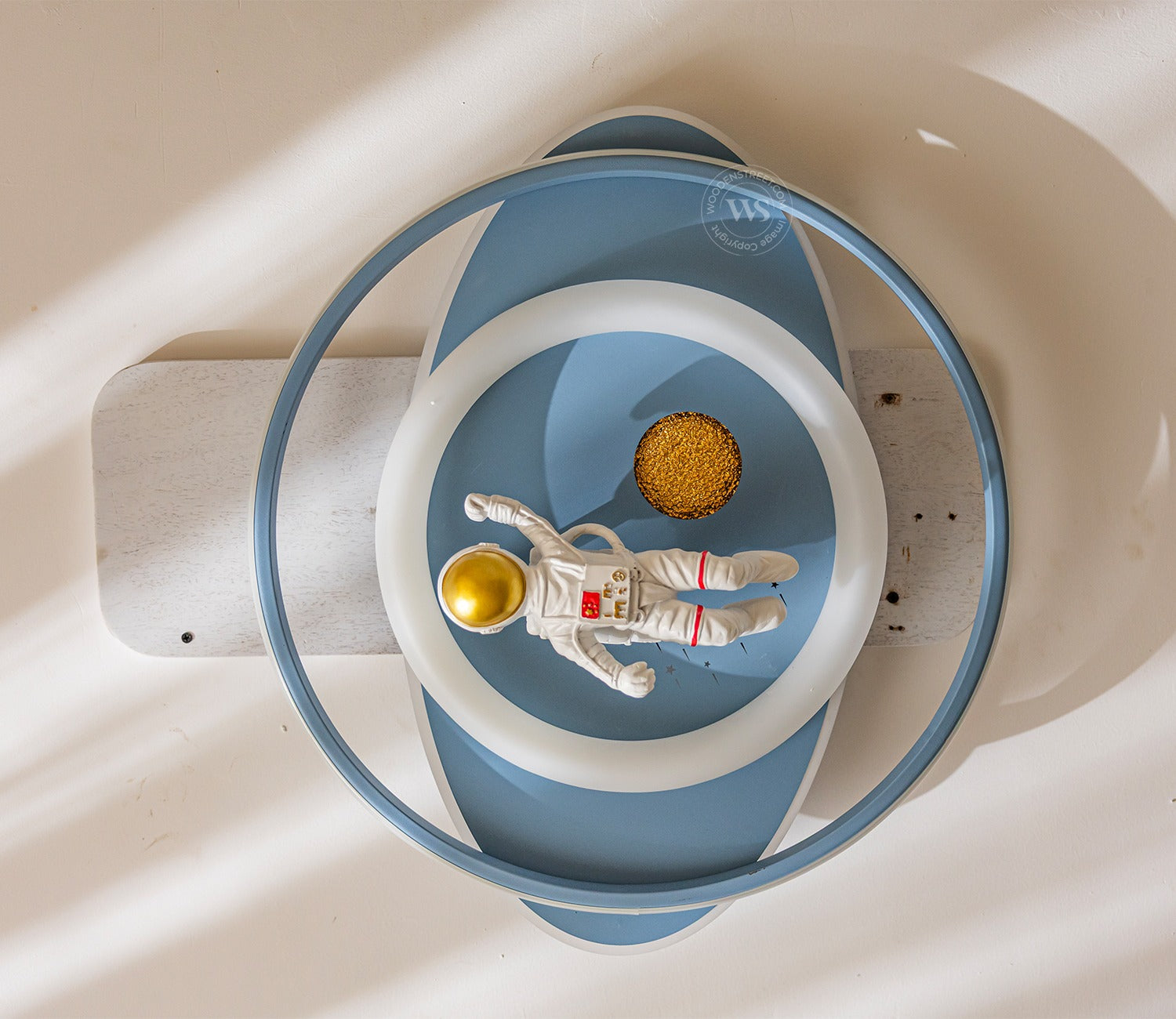 Elowen Space-Themed Wall Light with White Astronaut on Blue Base
