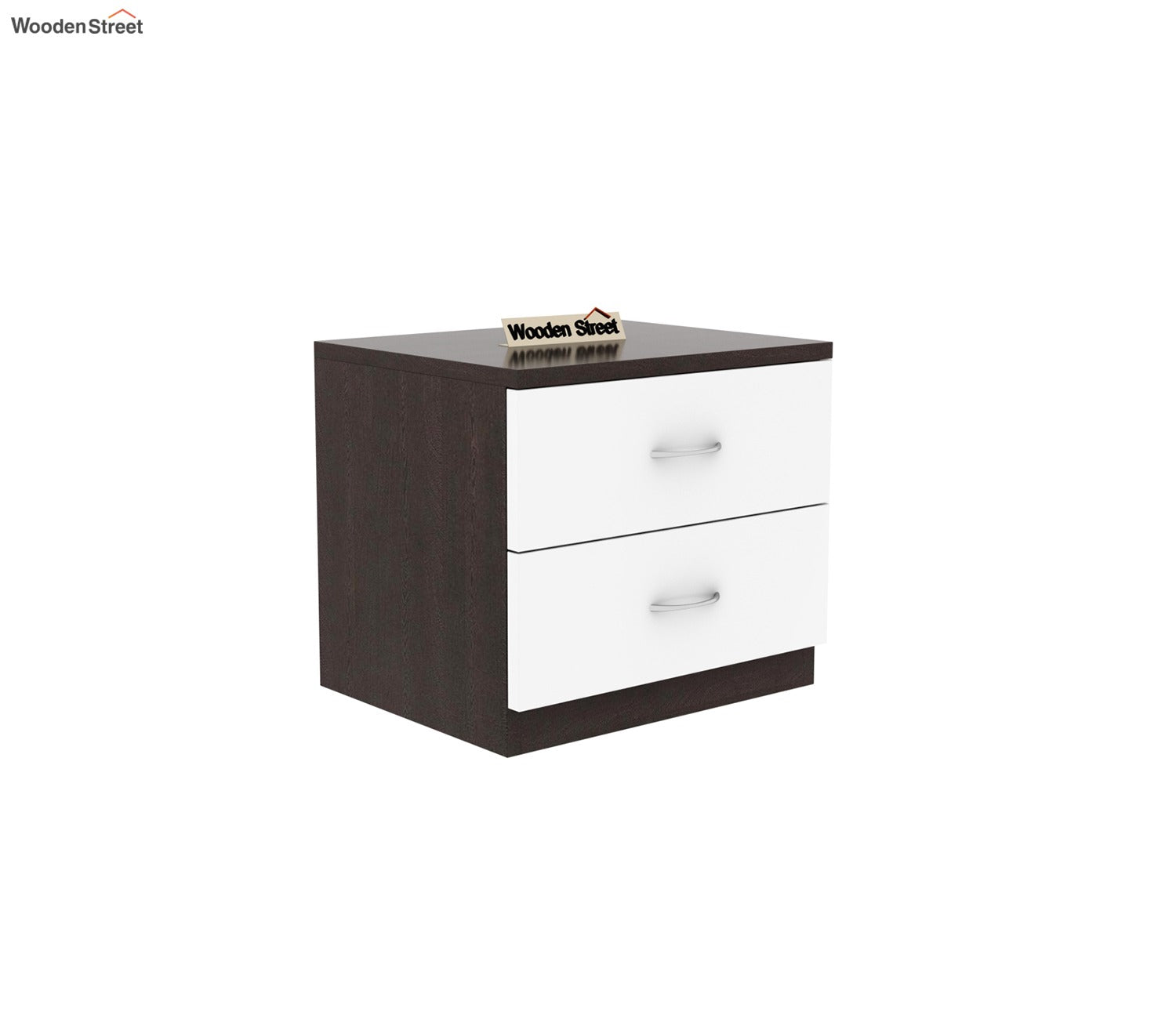 Carmen Bedside Table (Flowery Wenge-Frosty White Finish)