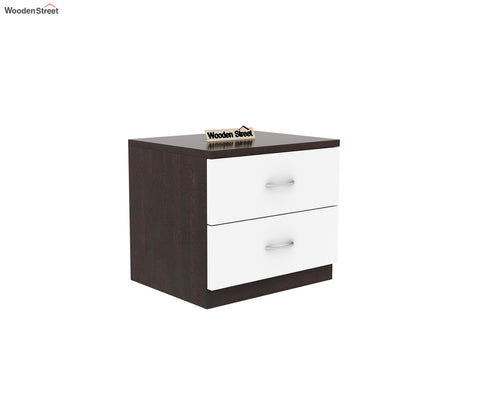 Carmen Bedside Table (Flowery Wenge-Frosty White Finish)