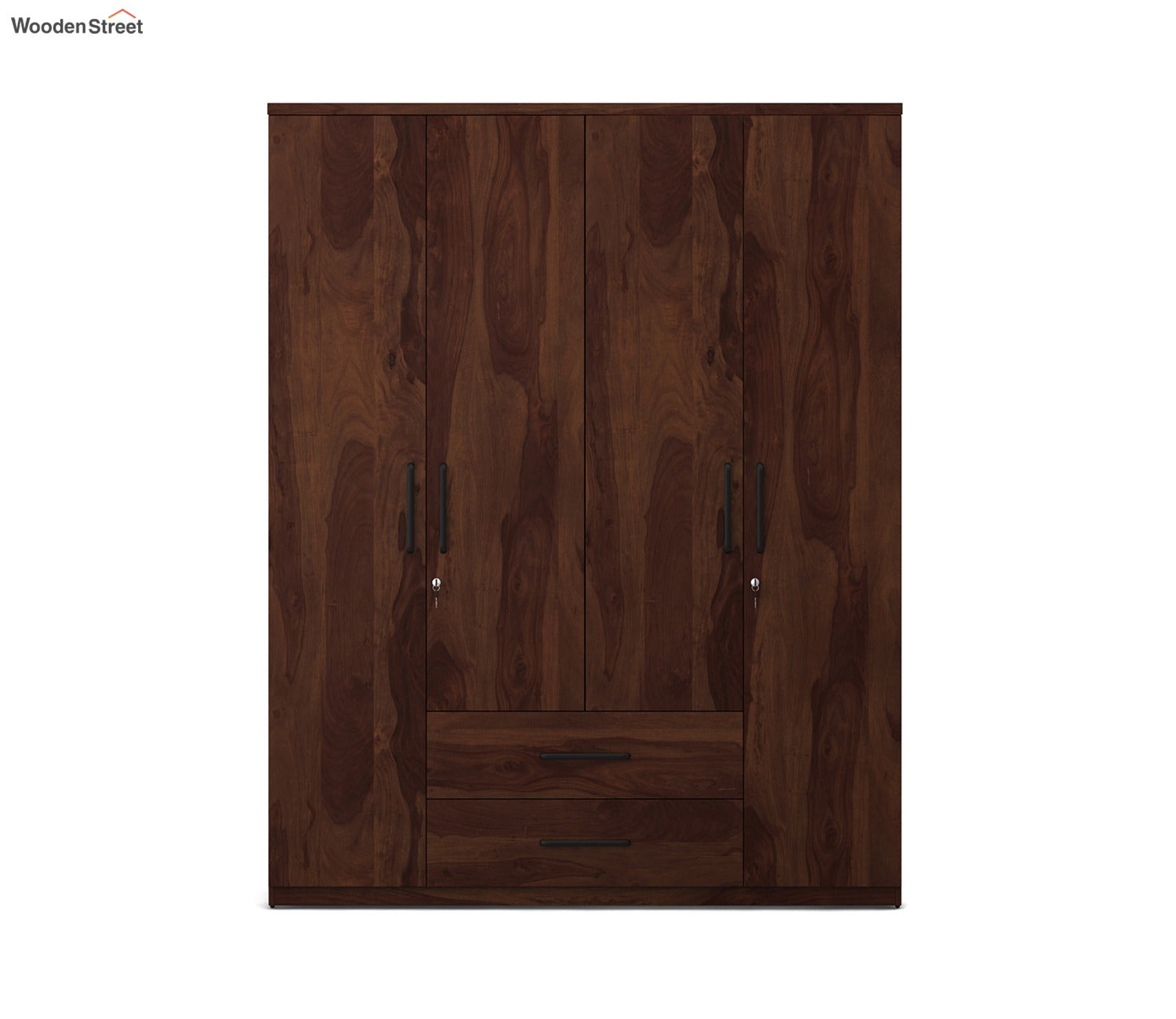 Kosmo Lauren 4 Door Wardrobe Without Mirror (Exotic Teak Finish)