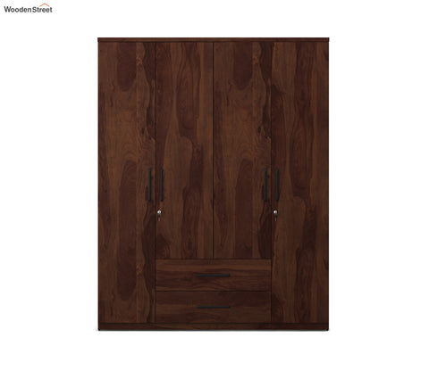 Kosmo Lauren 4 Door Wardrobe Without Mirror (Exotic Teak Finish)