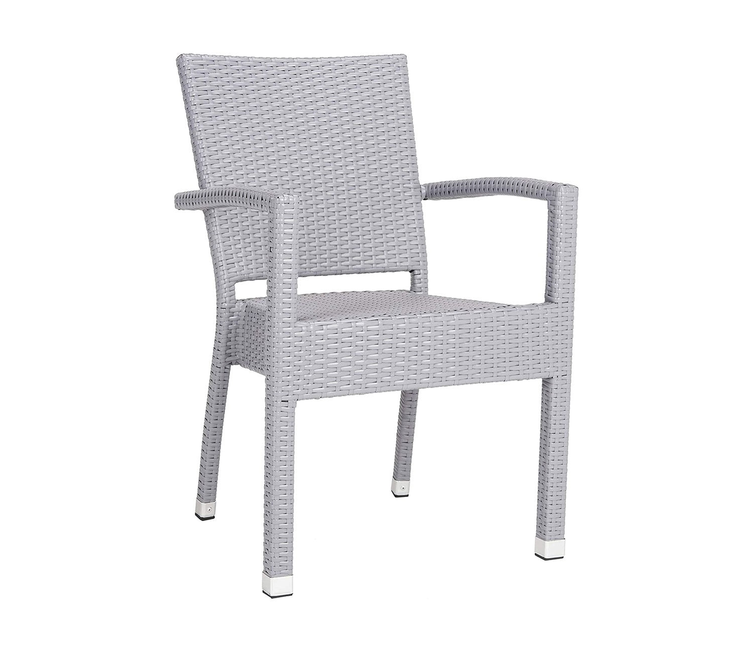 Silver Grey Rattan And Wicker Patio Chair (Set Of 2)