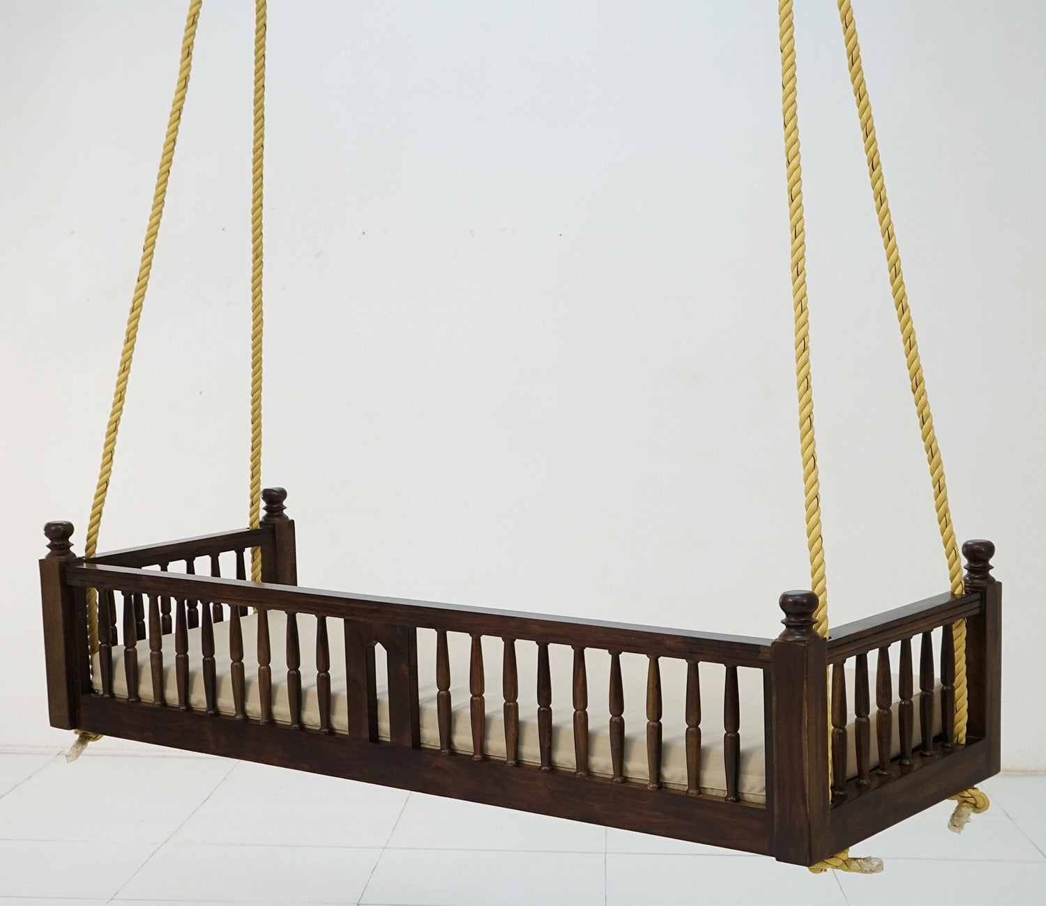 Alanis Wooden Swing Chair (Walnut Finish)