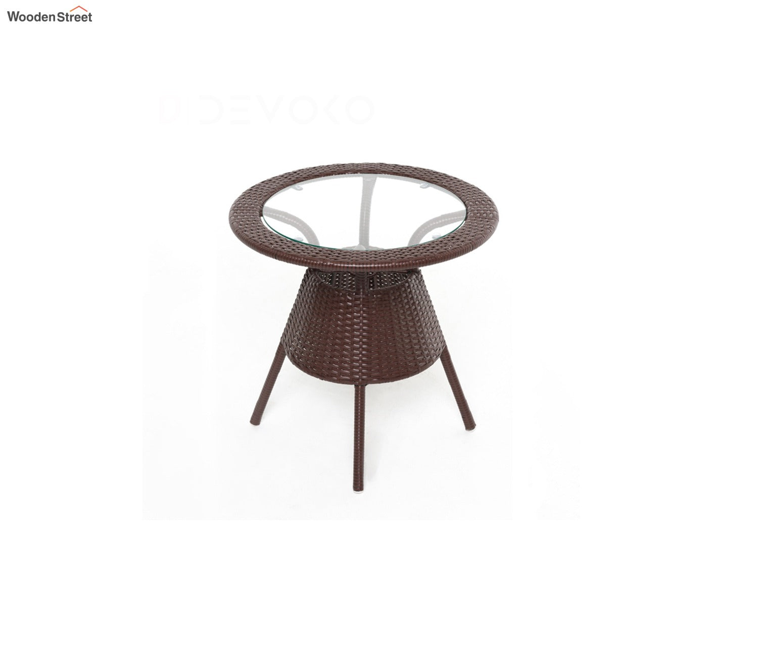 2 Seater Patio Table Set (Brown)