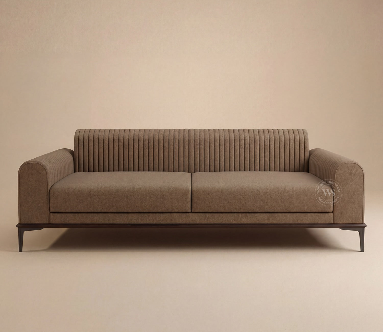 Lorenz 3 Seater Sofa (Cotton, Sand Brown)