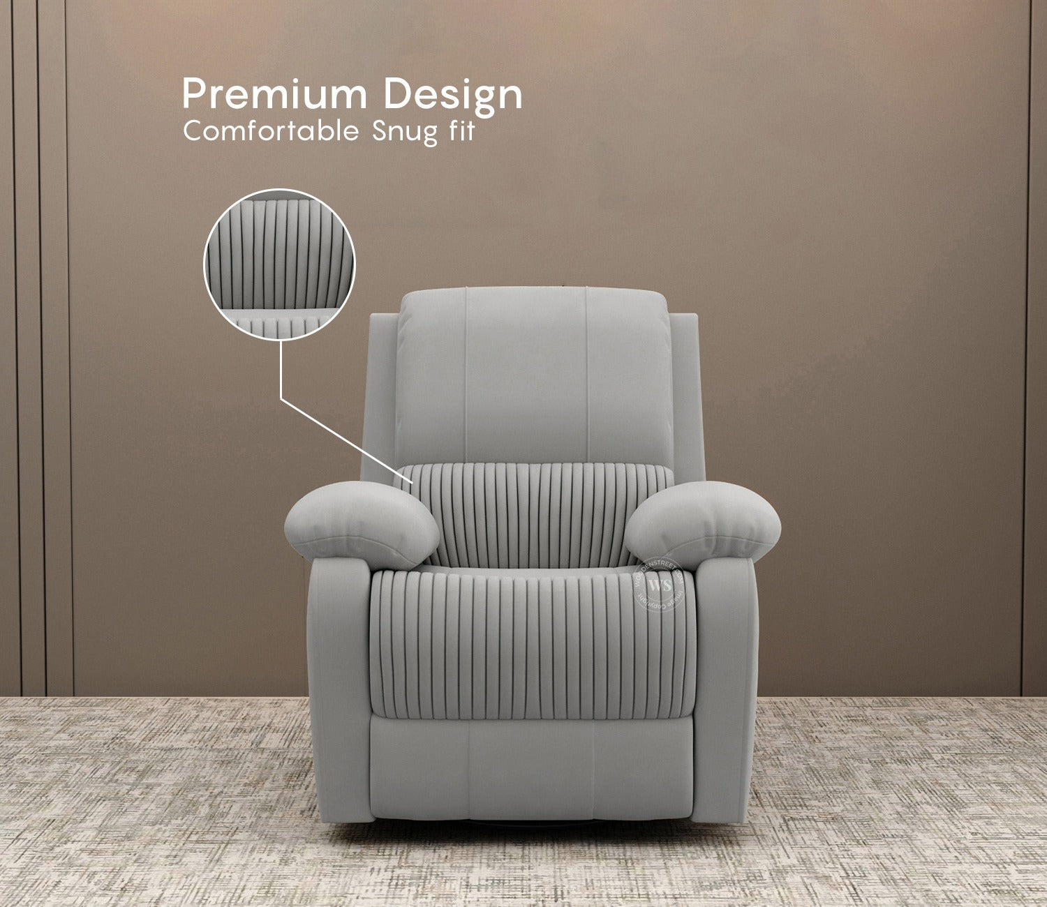Arvana Motorized Recliner Sofa (Grey)