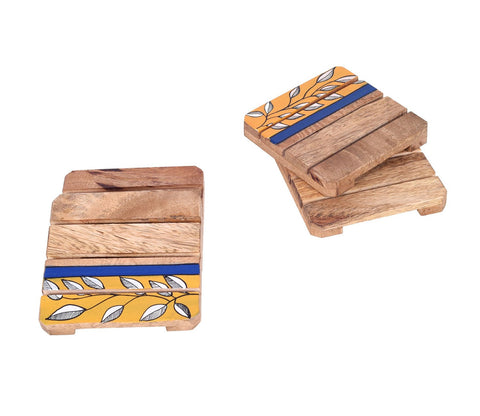 Honeydew Hand Painted Coaster Set Of 4