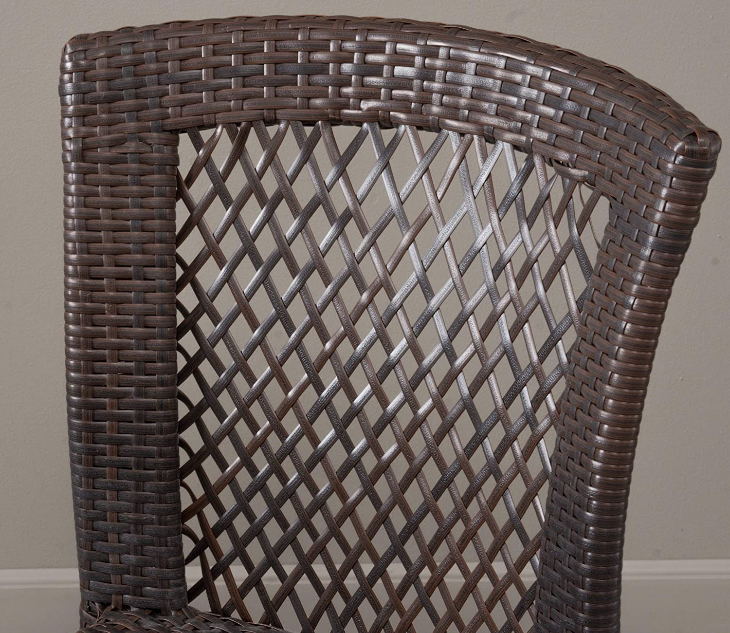 Dark Brown Wicker And Rattan 4 Seater Dining Set