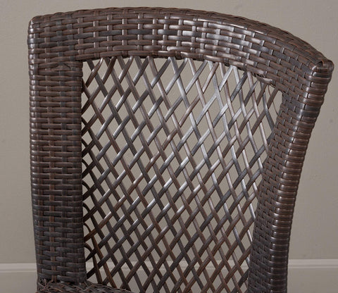 Dark Brown Wicker And Rattan 4 Seater Dining Set