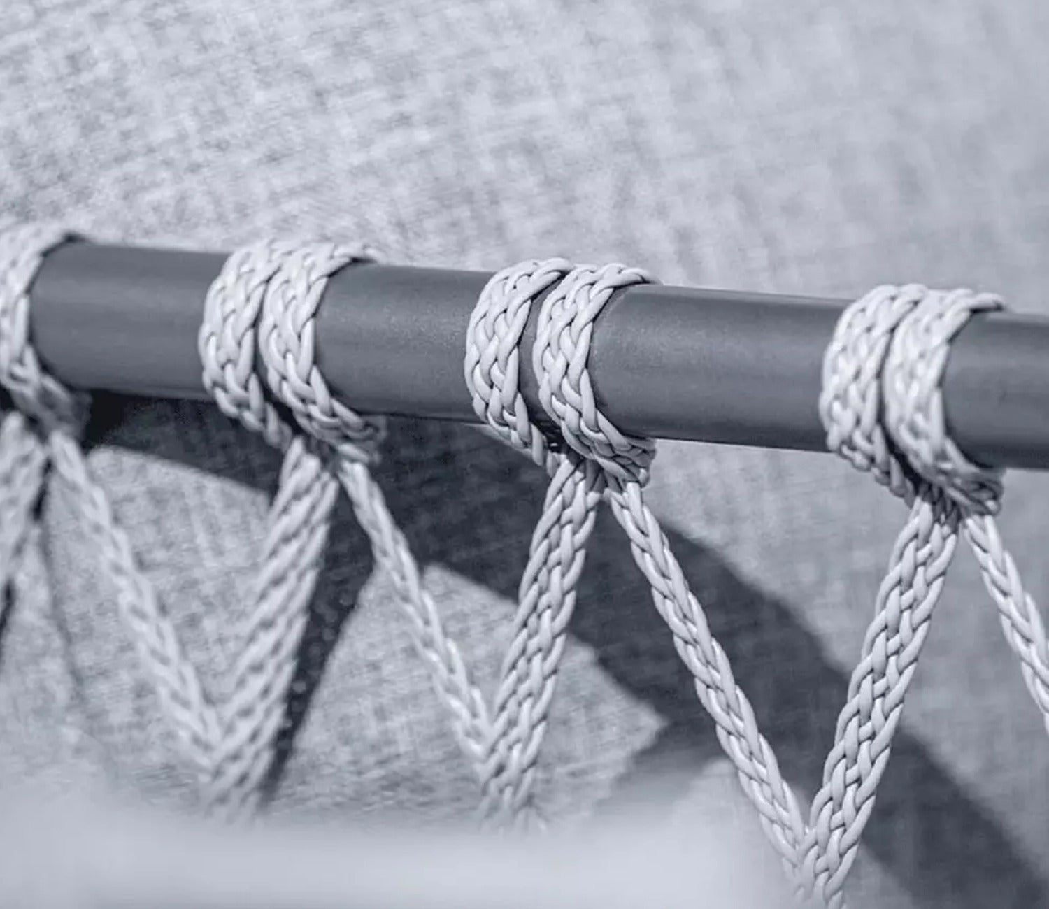 Grey Rope L Shape Sofa Set With Table And Grey Cushions