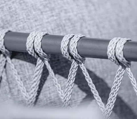 Grey Rope L Shape Sofa Set With Table And Grey Cushions