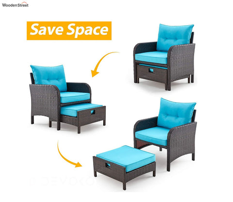 Brown Color Set of 5 Outdoor Furniture Set