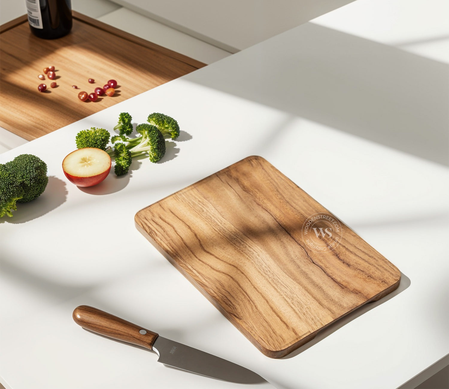 Troy Acacia Wood Handcrafted Non Slip Chopping Boards Small-Medium And Large Chopping Board For Kitchen - (Set of 3)