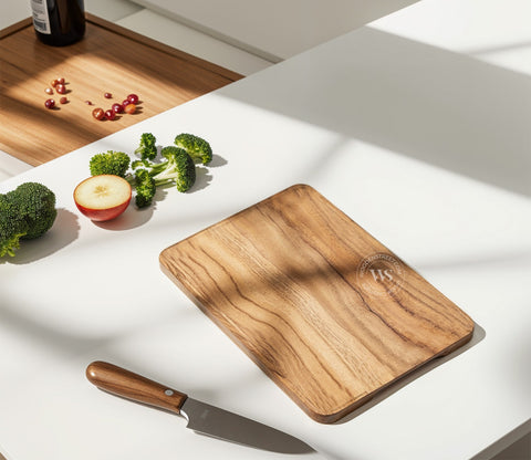 Troy Acacia Wood Handcrafted Non Slip Chopping Boards Small-Medium And Large Chopping Board For Kitchen - (Set of 3)