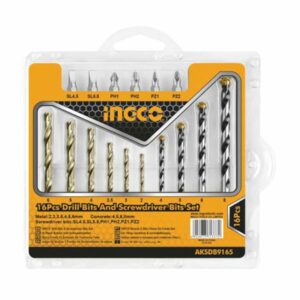 Trueliving_Power Tools Accessories-Screwdriver Bit Sets-Tools & Hardware-INGCO 16PCS Drill Bits & Set screwdriver Bits Set AKSDB9165 | Packed by double blister