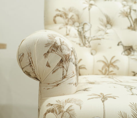 Parker 3 Seater Sofa (Cotton, Cream Forest)