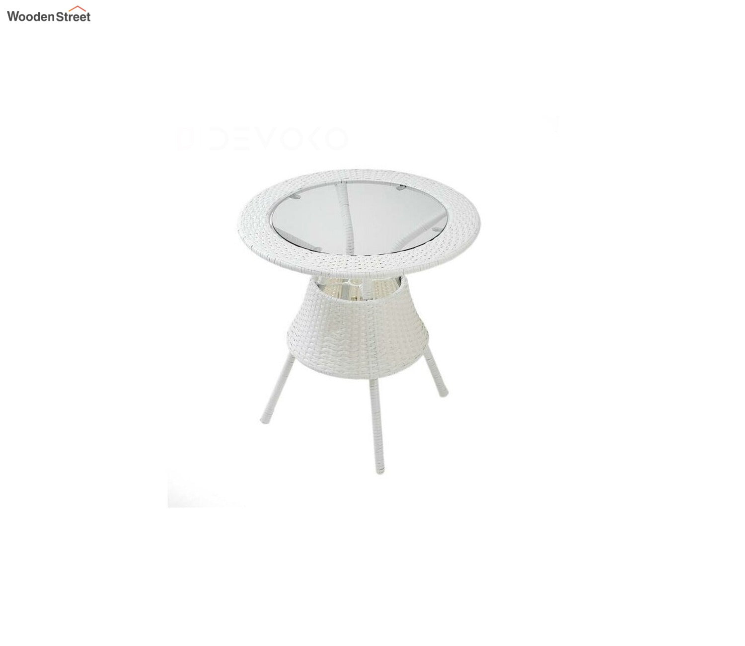 2 Seater Patio Table Set (White)