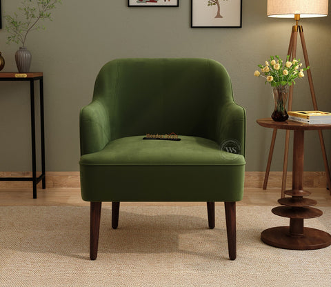 Avira Premium Upholstery Lounge Chair (Dark Olive Green)