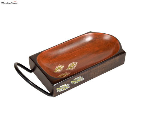 Chips and Snacks Server with Sleek Metal Handle Tray