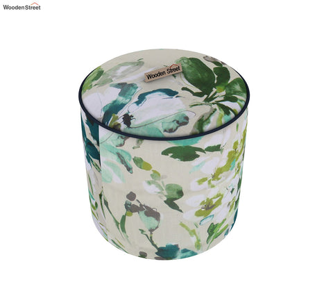 Robin Round Pouffe (Aqua Flower)