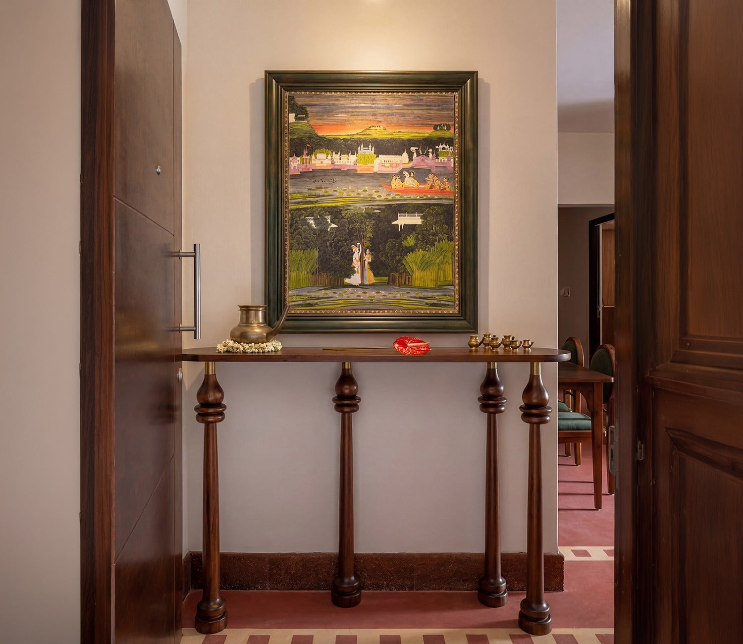 Heritage Pichwai Palace Landscape - Traditional Sacred Art