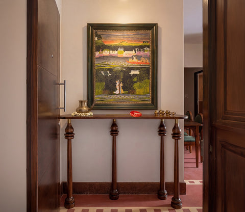 Heritage Pichwai Palace Landscape - Traditional Sacred Art