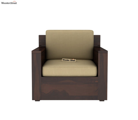 Marriott 1 Seater Wooden Sofa (Walnut Irish Cream)