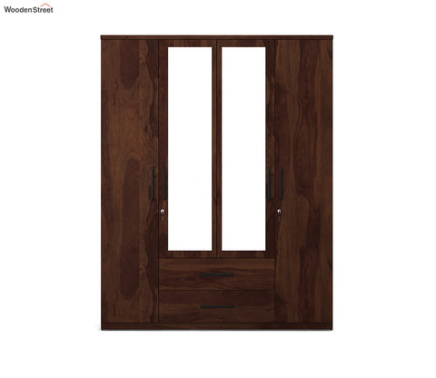 Kosmo Lauren 4 Door Wardrobe With Mirror (Exotic Teak Finish)