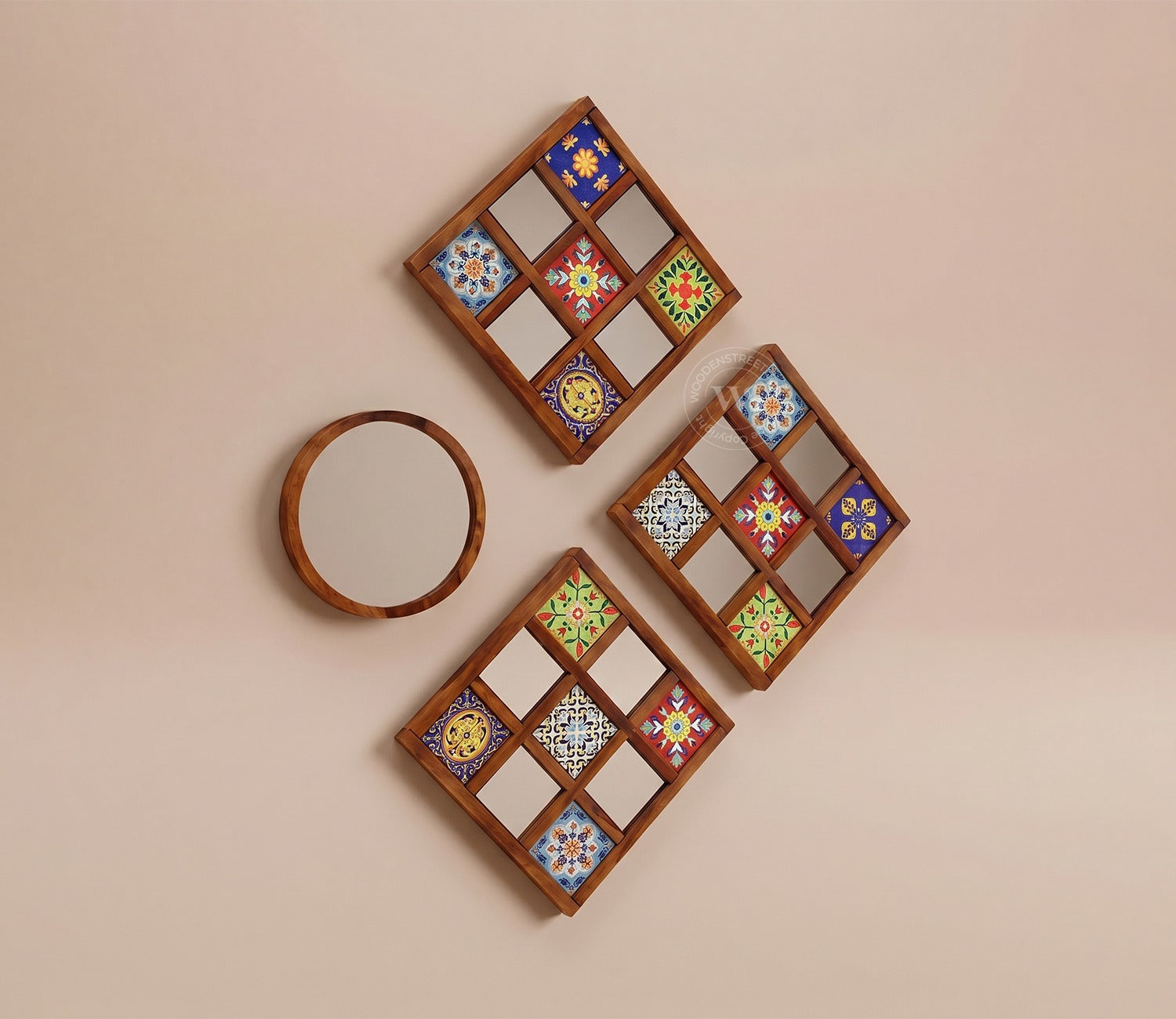 Bohemian Mirror Collage (Honey Finish)