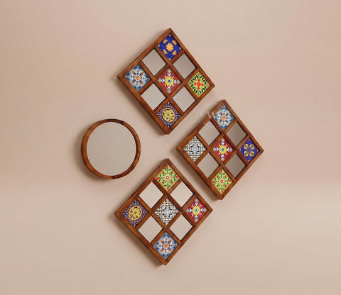 Bohemian Mirror Collage (Honey Finish)