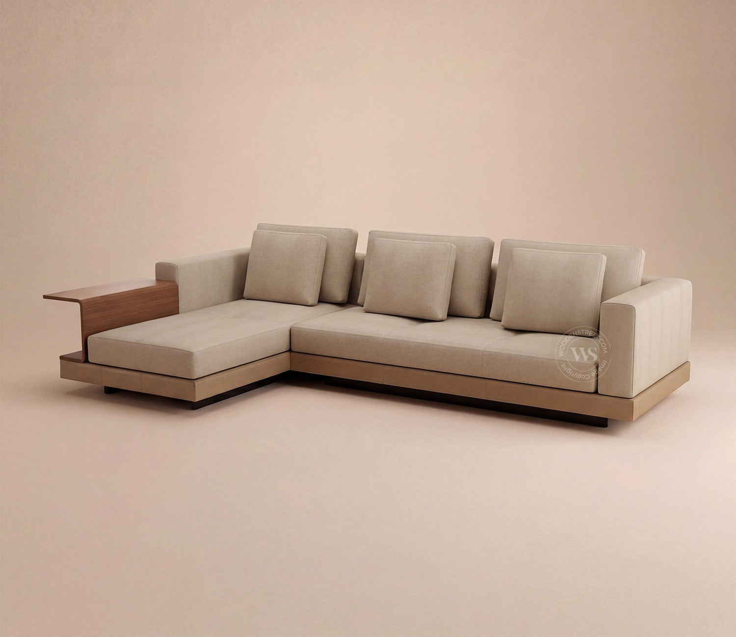 Matrix L-Shape Left Align 5 Seater Premium Sectional Fabric Sofa (Cottage Ivory)