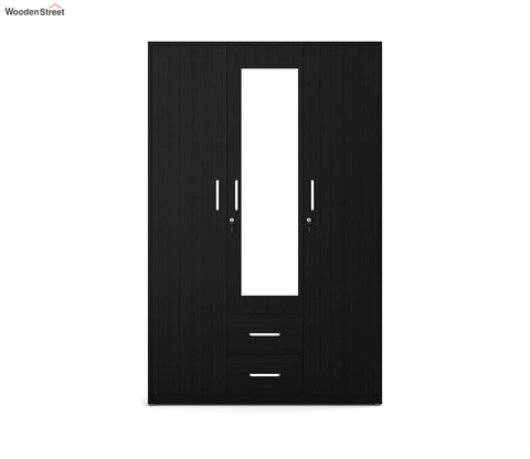 Kosmo Apex 3 Door Dresser Wardrobe (Flowery Wenge Finish)