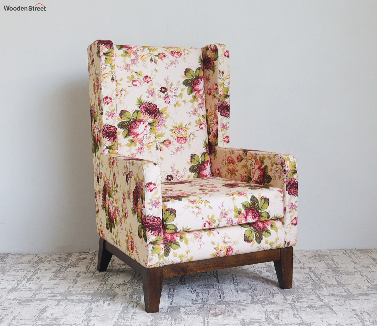 Joan Wingback Chair (Fabric, Cream Blossom)