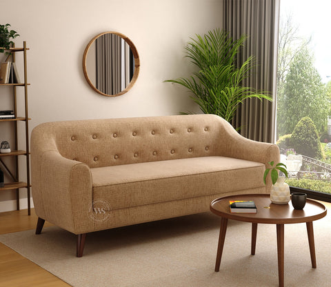 Sibert 3 Seater Fabric Sofa (Beach Cream)
