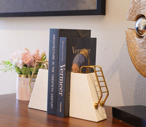 White Mania Marble Book End