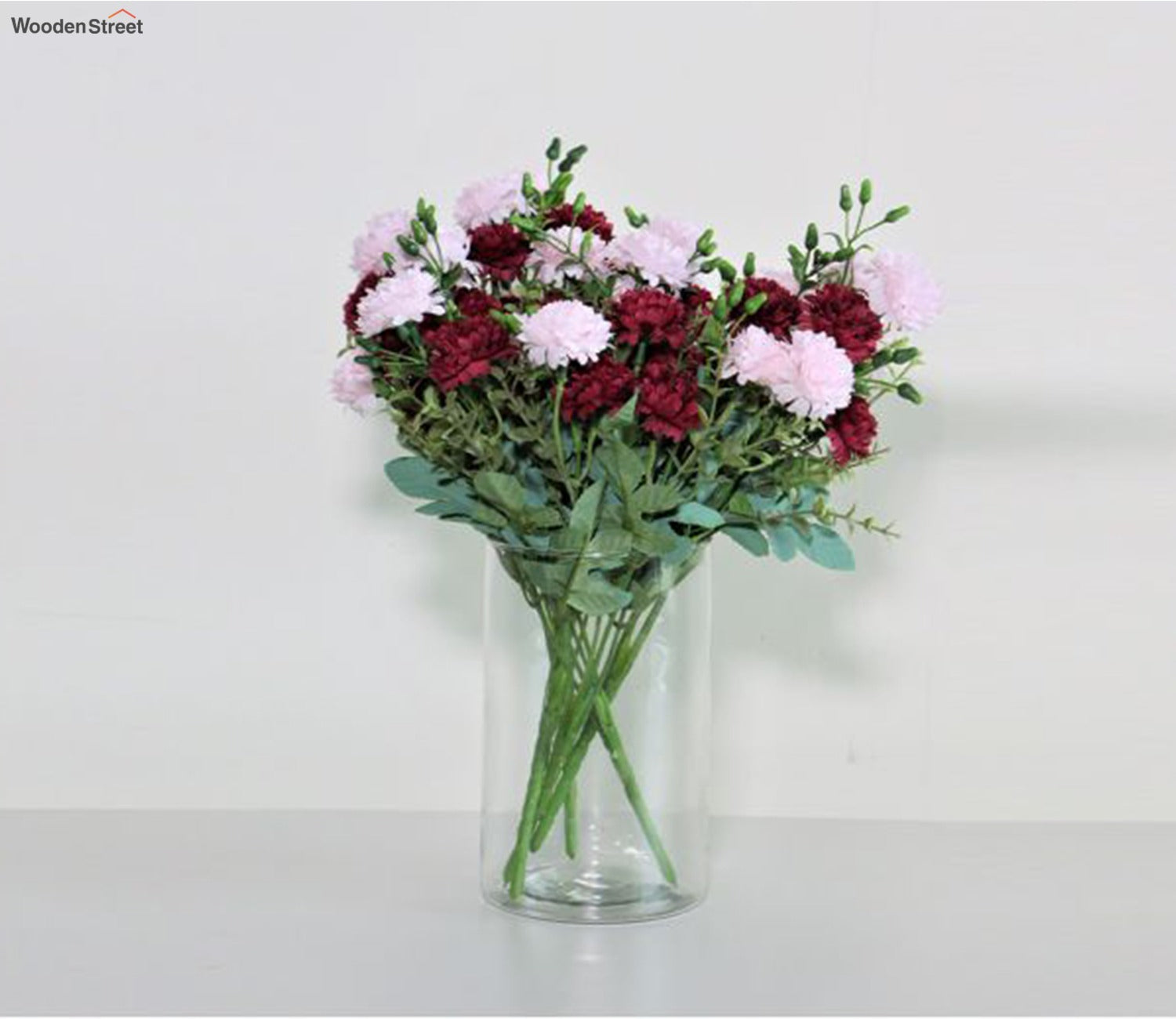 Blooming Pink and Maroon Artificial Flowers Bunch