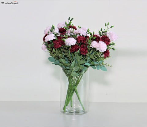 Blooming Pink and Maroon Artificial Flowers Bunch