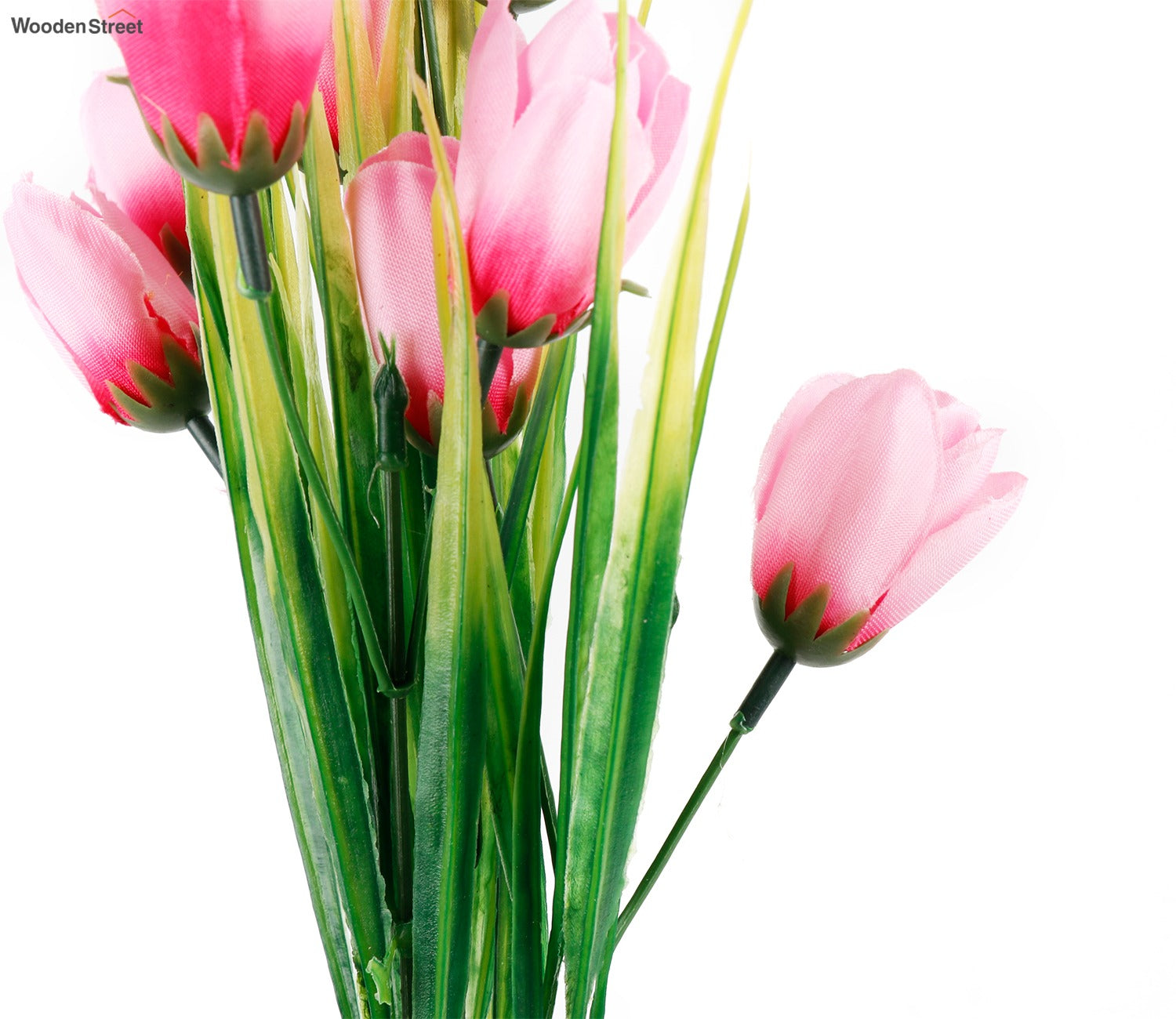 Blissful Bunch Of Roses Artificial Flower- Set Of 5 (Pink)