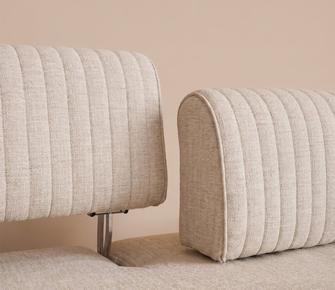 Lorenz 3 Seater Lounger Sofa With Tilt Adjust Headrest (Cotton, Jade Ivory)