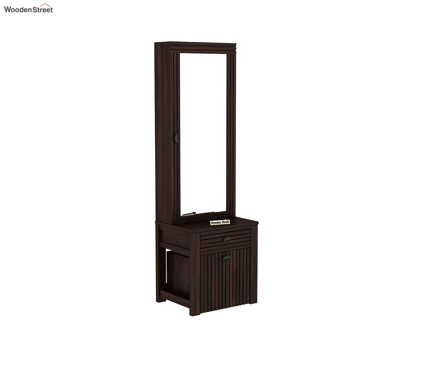 Felner Dressing Table with Stool and Storage (Walnut Finish)