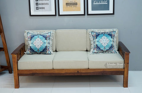 Olympia 3 Seater Wooden Sofa (Honey Irish Cream)