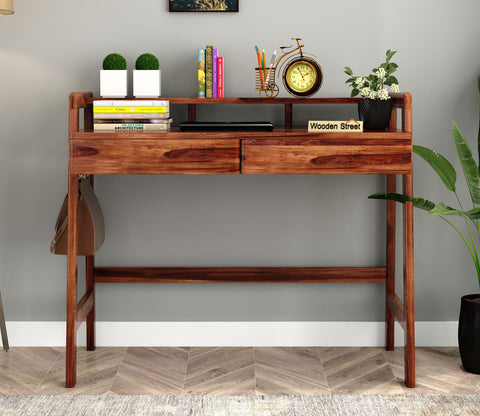 Aurelia Sheesham Wood Study Table (Honey Finish)